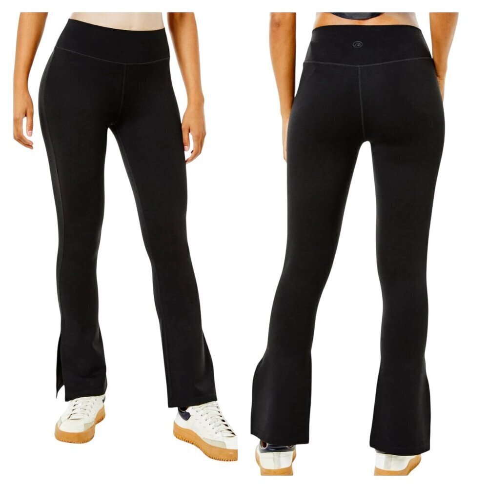 Addison Bay Colleen Black Flare Pants with Side Slit Size Small NWT